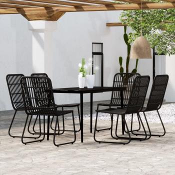 ARDEBO.de - 7-tlg. Garten-Essgruppe Schwarz