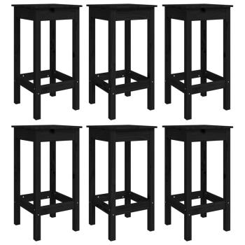 ARDEBO.de - 7-tlg. Gartenbar-Set Schwarz Massivholz Kiefer
