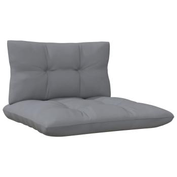 3-tlg. Garten-Lounge-Set mit Grauen Kissen Kiefernholz