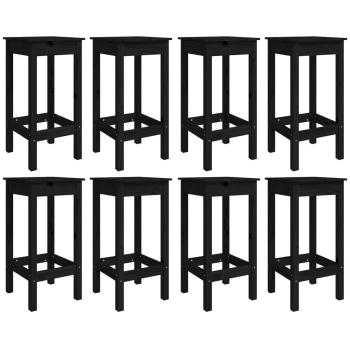 ARDEBO.de - 9-tlg. Gartenbar-Set Schwarz Massivholz Kiefer