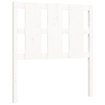 Massivholzbett mit Kopfteil Weiß 90x190 cm
