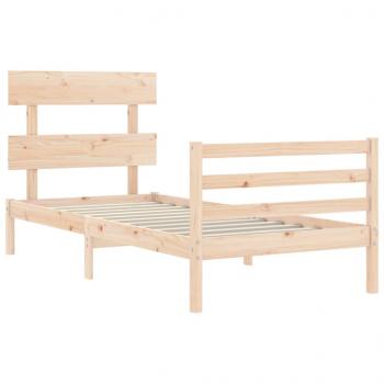 Massivholzbett mit Kopfteil
