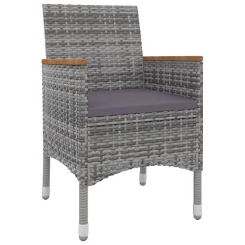 3-tlg. Garten-Essgruppe mit Auflagen Poly Rattan und Glas