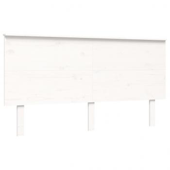Massivholzbett mit Kopfteil Weiß