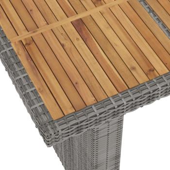 11-tlg. Garten-Essgruppe mit Auflagen Poly Rattan Grau