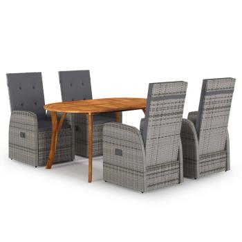 ARDEBO.de - 5-tlg. Garten-Essgruppe Grau