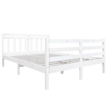 Massivholzbett Weiß 140x190 cm