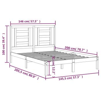 Massivholzbett ohne Matratze Weiß 140x200 cm Kiefernholz