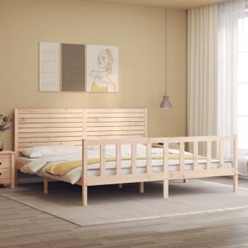Massivholzbett mit Kopfteil 200x200 cm