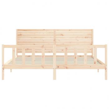 Massivholzbett mit Kopfteil 200x200 cm