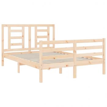 Massivholzbett mit Kopfteil 140x190 cm