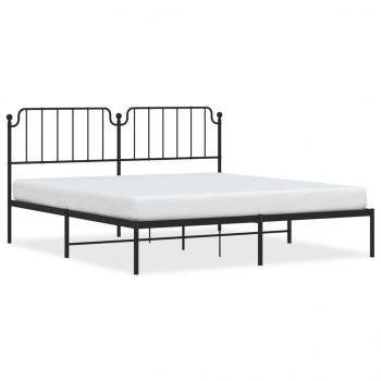 Bettgestell mit Kopfteil Metall Schwarz 183x213 cm