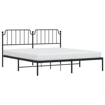 Bettgestell mit Kopfteil Metall Schwarz 183x213 cm
