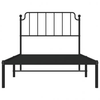 Bettgestell mit Kopfteil Metall Schwarz 100x200 cm