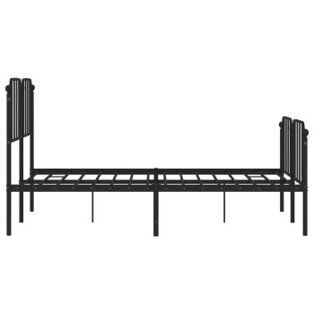 ARDEBO.de - Bettgestell mit Kopf- und Fußteil Metall Schwarz 150x200 cm