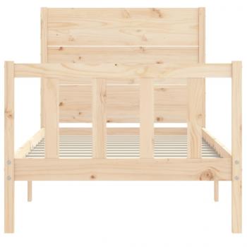 Massivholzbett mit Kopfteil 100x200 cm
