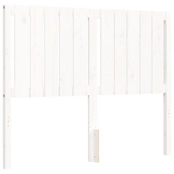 Massivholzbett mit Kopfteil Weiß 120x200 cm