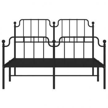 Bettgestell mit Kopf- und Fußteil Metall Schwarz 140x200 cm