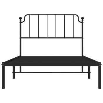 ARDEBO.de - Bettgestell mit Kopfteil Metall Schwarz 107x203 cm
