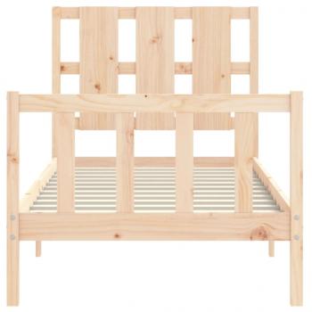 Massivholzbett mit Kopfteil 100x200 cm
