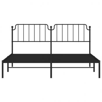 Bettgestell mit Kopfteil Metall Schwarz 180x200 cm
