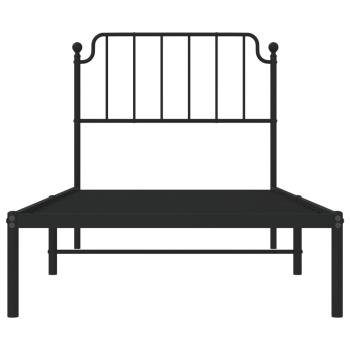 Bettgestell mit Kopfteil Metall Schwarz 90x190 cm