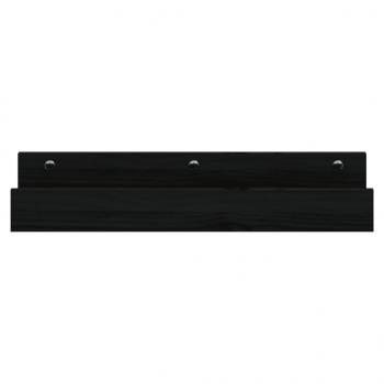Wandregale 2 Stk. Schwarz 50x12x9 cm Massivholz Kiefer