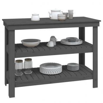 Werkbank Grau 110,5x50x80 cm Massivholz Kiefer