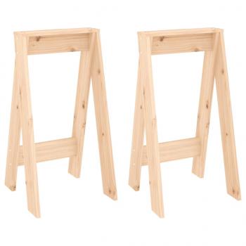 Hocker 2 Stk. 40x40x75 cm Massivholz Kiefer