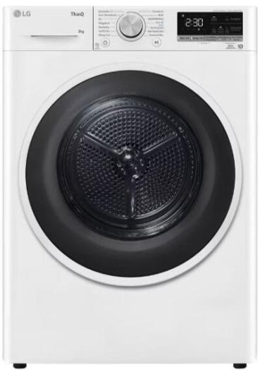 ARDEBO.de LG RT80V9 A+++ 8 kg Wärmepumpentrockner, 60 cm breit, LED-Display, Auto-Funktion, WIFI, selbstreinigender Kondensator, DUAL Inverter-Wärmepumpe®, Allergy Care, weiß