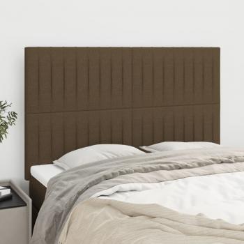 ARDEBO.de - Kopfteile 4 Stk. Dunkelbraun 72x5x78/88 cm Stoff