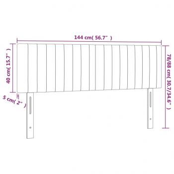 LED Kopfteil Dunkelbraun 144x5x78/88 cm Stoff