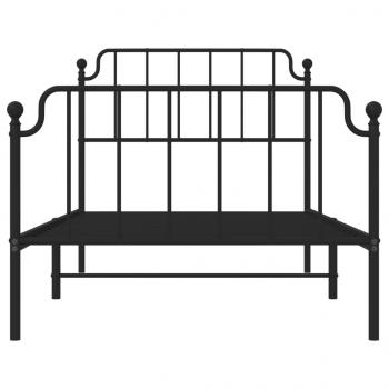 Bettgestell mit Kopf- und Fußteil Metall Schwarz 100x190 cm