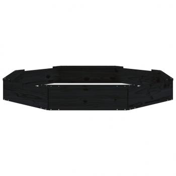 Sandkasten mit Sitzen Schwarz Achteck Massivholz Kiefer