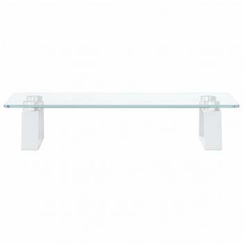 Monitorständer Weiß 40x20x8 cm Hartglas und Metall