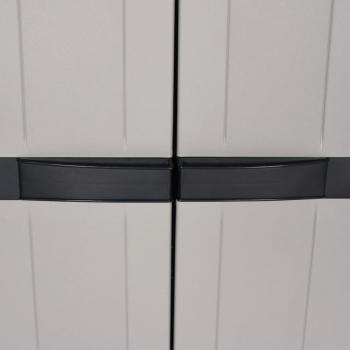 Gartenschrank Grau und Schwarz 65x37x165 cm PP