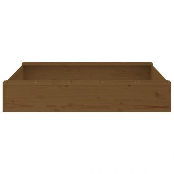 Sandkasten mit Sitzen Honigbraun Quadratisch Massivholz Kiefer