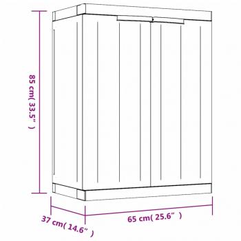 Gartenschrank Schwarz 65x37x85 cm PP