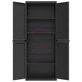 Gartenschrank Schwarz 65x37x165 cm PP