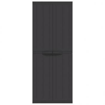 Gartenschrank Schwarz 65x37x165 cm PP