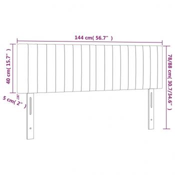 Kopfteile 2 Stk. Dunkelbraun 72x5x78/88 cm Stoff
