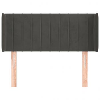 Kopfteil mit Ohren Dunkelgrau 93x16x78/88 cm Samt