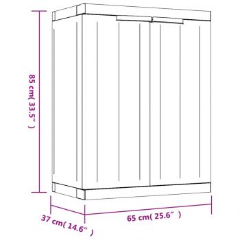 Gartenschrank Grau und Schwarz 65x37x85 cm PP