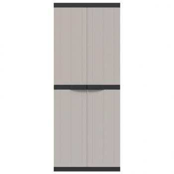 Gartenschrank Grau und Schwarz 65x37x165 cm PP