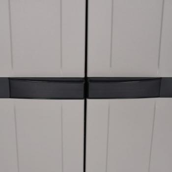 Gartenschrank Grau und Schwarz 65x37x165 cm PP