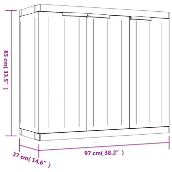 Gartenschrank Grau und Schwarz 97x37x85 cm PP