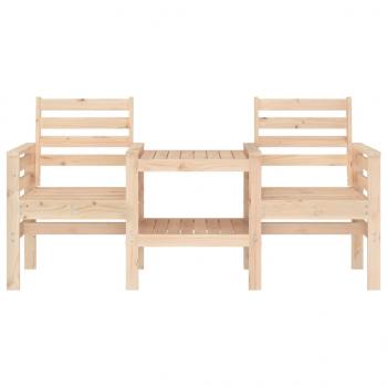 Gartenbank mit Tisch 2-Sitzer Massivholz Kiefer