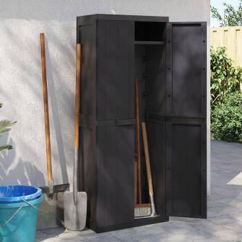 ARDEBO.de - Gartenschrank Schwarz 65x37x165 cm PP