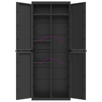 Gartenschrank Schwarz 65x37x165 cm PP