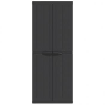 Gartenschrank Schwarz 65x37x165 cm PP